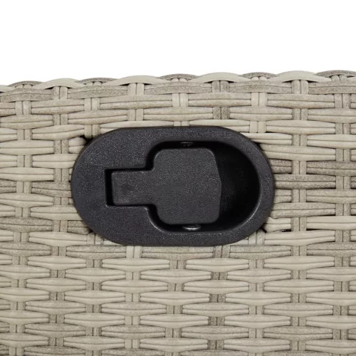  2 db világosszürke polyrattan dönthető kerti szék párnákkal