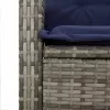  2 db szürke polyrattan dönthető kerti szék párnákkal