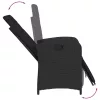  fekete polyrattan dönthető kerti szék lábtartóval