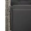  szürke polyrattan dönthető kerti szék lábtartóval