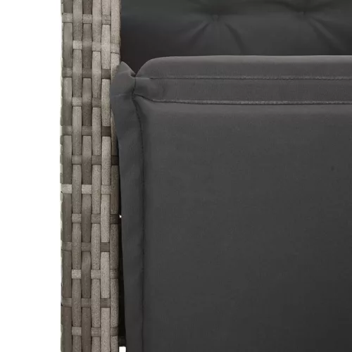  szürke polyrattan dönthető kerti szék lábtartóval