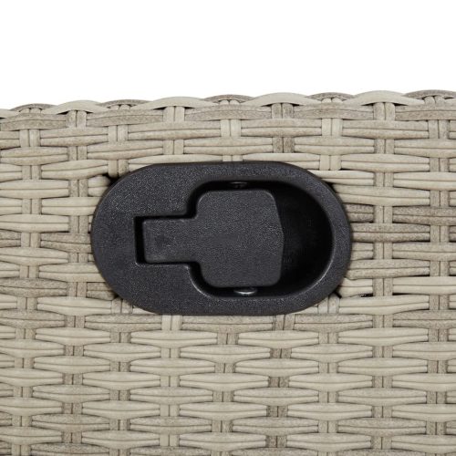  világosszürke polyrattan dönthető kerti szék lábtartóval