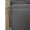  2 db vegyes bézs polyrattan dönthető kerti szék lábtartóval