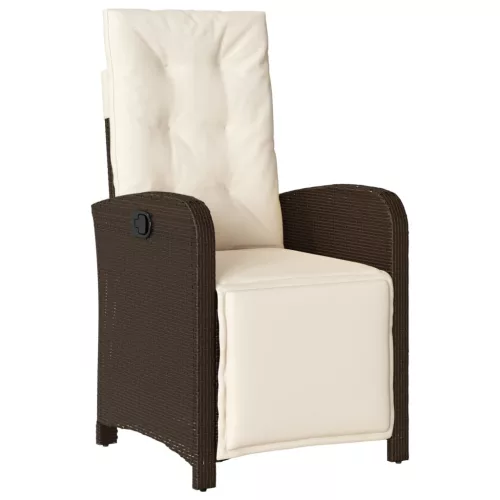  3 részes barna polyrattan bisztrógarnitúra párnákkal