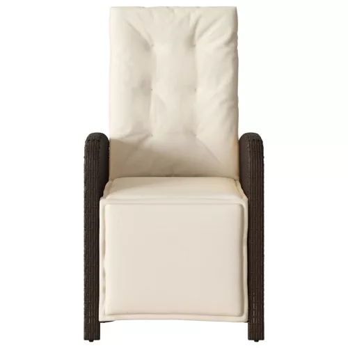  3 részes barna polyrattan bisztrógarnitúra párnákkal