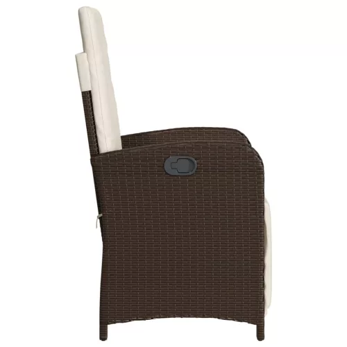  3 részes barna polyrattan bisztrógarnitúra párnákkal