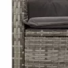  2 db szürke polyrattan dönthető kerti szék párnákkal