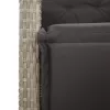  világosszürke polyrattan dönthető kerti szék lábtartóval