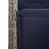  szürke polyrattan dönthető kerti szék lábtartóval