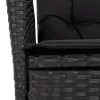  fekete polyrattan dönthető kerti szék párnával