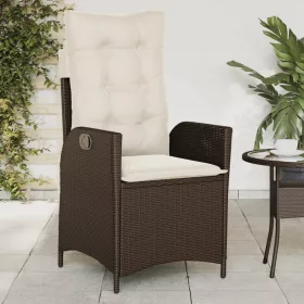  barna polyrattan dönthető kerti szék párnákkal