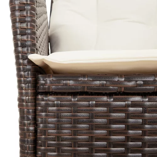  barna polyrattan dönthető kerti szék párnákkal