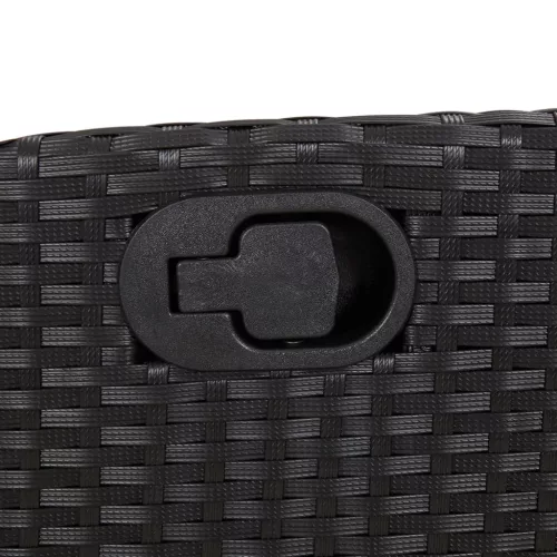  2 db fekete polyrattan dönthető kerti szék párnával