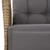  vegyes bézs polyrattan dönthető kerti szék lábtartóval