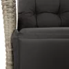  világosszürke polyrattan dönthető kerti szék lábtartóval