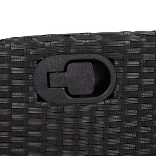  2 db fekete polyrattan dönthető kerti szék lábtartóval