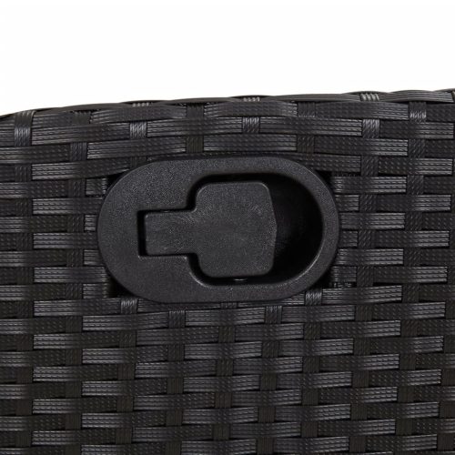  2 db fekete polyrattan dönthető kerti szék lábtartóval