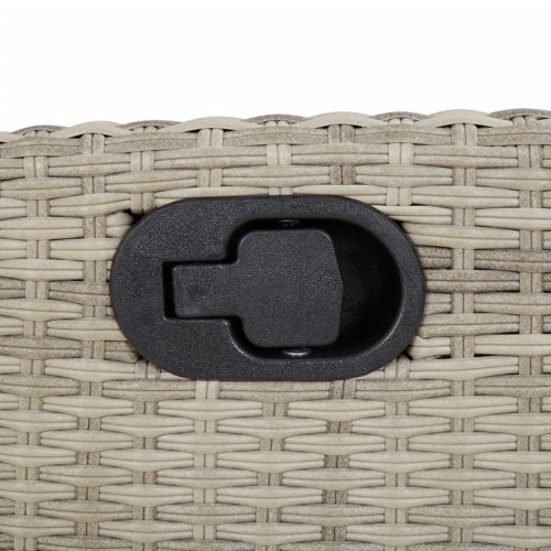  2 db világosszürke polyrattan dönthető kerti szék lábtartóval