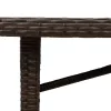  barna polyrattan üveglapos kerti asztal 190 x 80 x 74 cm