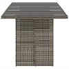  szürke polyrattan üveglapos kerti asztal 190x80x74 cm