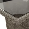  szürke polyrattan üveglapos kerti asztal 190x80x74 cm
