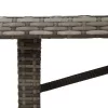  szürke polyrattan üveglapos kerti asztal 190x80x74 cm