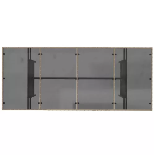  bézs polyrattan üveglapos kerti asztal 190x80x74 cm