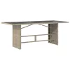  szürke polyrattan üveglapos kerti asztal 190x80x74 cm