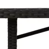  fekete polyrattan akácfa lapos kerti asztal 190 x 80 x 74 cm