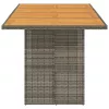  szürke polyrattan akácfa lapos kerti asztal 190 x 80 x 74 cm