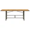  szürke polyrattan akácfa lapos kerti asztal 190 x 80 x 74 cm
