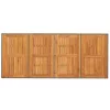  szürke polyrattan akácfa lapos kerti asztal 190 x 80 x 74 cm