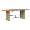  bézs polyrattan akácfa lapos kerti asztal 190 x 80 x 74 cm