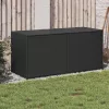  fekete polyrattan kerti tárolóláda 283 L