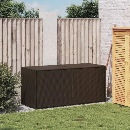  barna polyrattan kerti tárolóláda 283 L