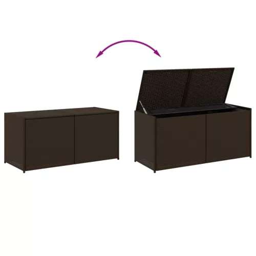  barna polyrattan kerti tárolóláda 283 L