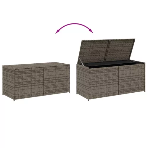  szürke polyrattan kerti tárolóláda 283 L