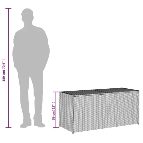  szürke polyrattan kerti tárolóláda 283 L
