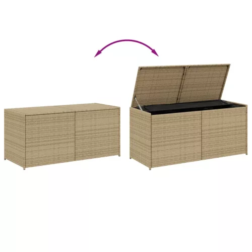  vegyes bézs polyrattan kerti tárolóláda 283 L