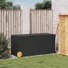  fekete polyrattan kerti tárolóláda kerekekkel 283 L
