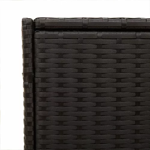  fekete polyrattan kerti tárolóláda kerekekkel 283 L