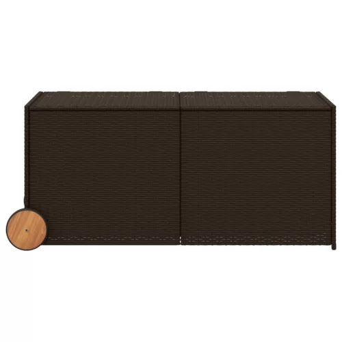  barna polyrattan kerti tárolóláda kerekekkel 283 L