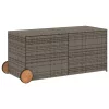  szürke polyrattan kerti tárolóláda kerekekkel 283 L