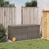  szürke polyrattan kerti tárolóláda kerekekkel 283 L