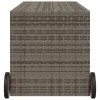  szürke polyrattan kerti tárolóláda kerekekkel 283 L
