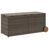  szürke polyrattan kerti tárolóláda kerekekkel 283 L