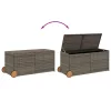  szürke polyrattan kerti tárolóláda kerekekkel 283 L