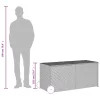  szürke polyrattan kerti tárolóláda kerekekkel 283 L