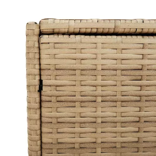  vegyes bézs polyrattan kerti tárolóláda kerekekkel 283 L