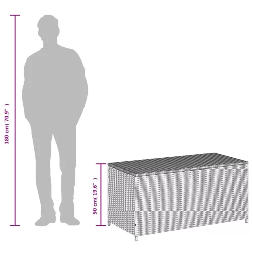  vegyes bézs polyrattan kerti tárolóláda 190 L